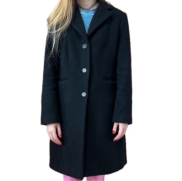 Beautiful J. Crew Black Wool Black Topcoat or Overcoat - Picture 1 of 9